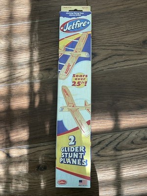 Balsa Wood Gliders Two Jetfire Stunt Planes Guillow's Box of 2 Kits New in Box