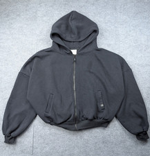 Blogilates Popflex CLoud Zip Hoodie Women Medium Black Fleece Athleisure Relaxed