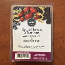 Better Homes And Garden WILD BERRIES & CHEESECAKE Scented Wax Cube Melts 5 OZ