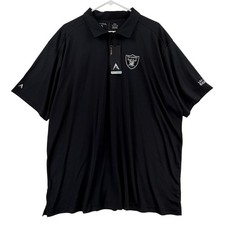 Las Vegas Raiders Shirt Mens 2XL Black NFL Football Antigua Polo Short Sleeve