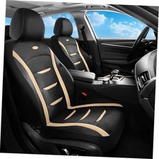 Front Car Seat Covers, Air Cool Mesh Thick Car Seat FrontPair Black Beige