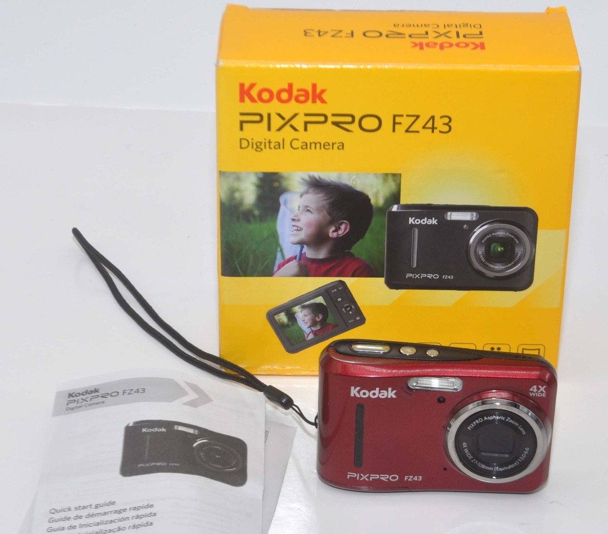 Kodak PIXPRO FZ43 16MP Digital Camera - Red w/ 8gb SD Card