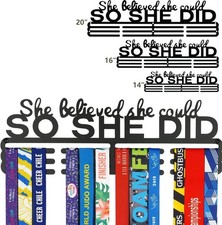 Medal Hanger Display - She Believed She Could So She Did - Wall Mount Holde