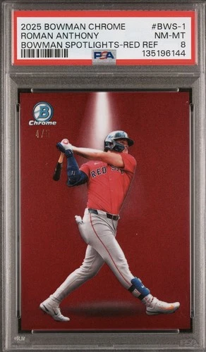 Roman Anthony 2025 Bowman Chrome Spotlights BWS-1 Red /5 PSA 8