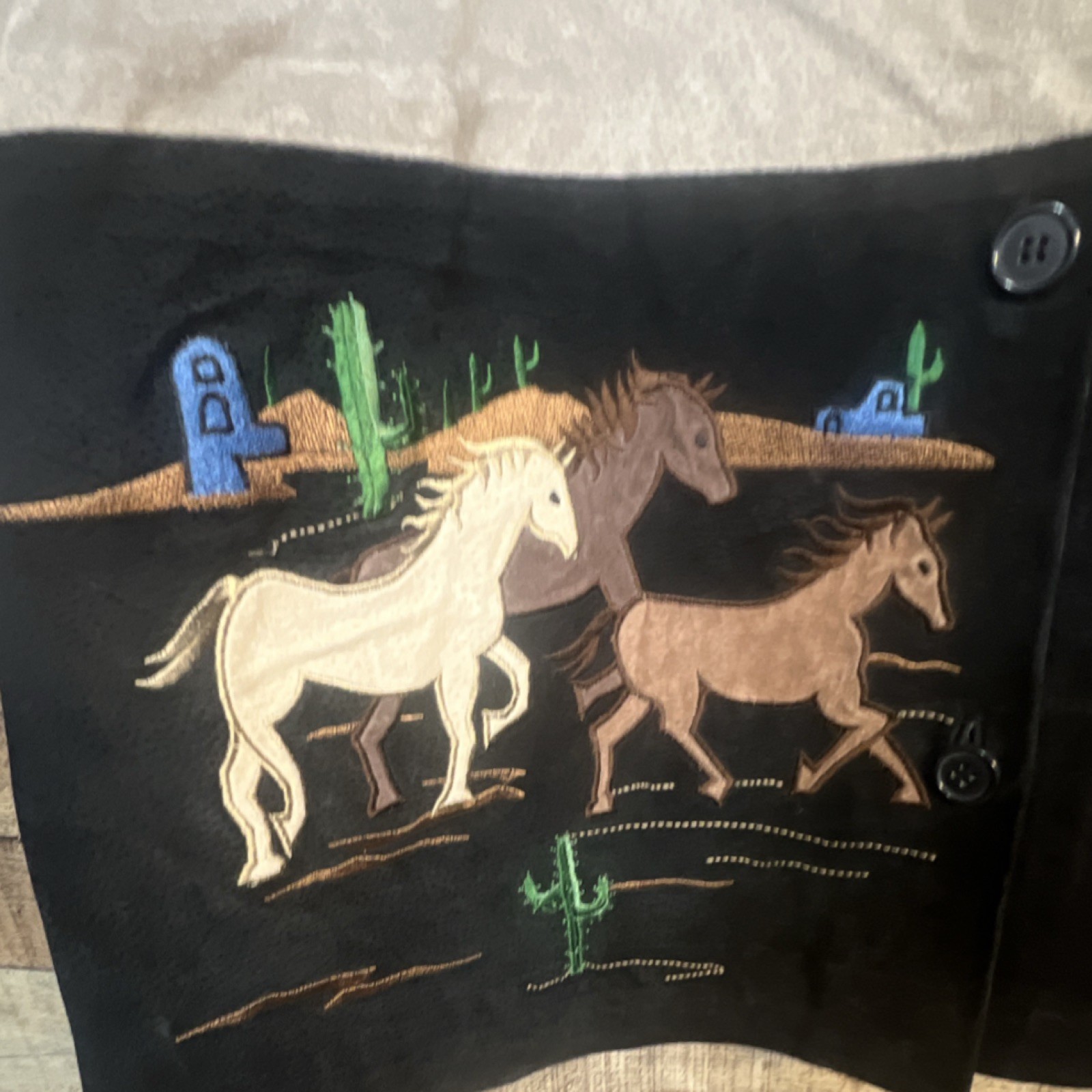 Quacker Factory Button Collared Embroidered Weste… - image 7