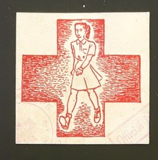ROTES KREUZ - vintage Cinderella Marke - 55 x 55 mm