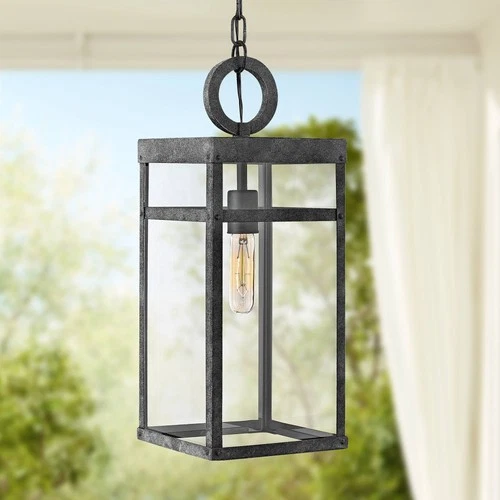 Hinkley Porter 19" High Aged Zinc Outdoor Hanging Light - Picture 1 of 8