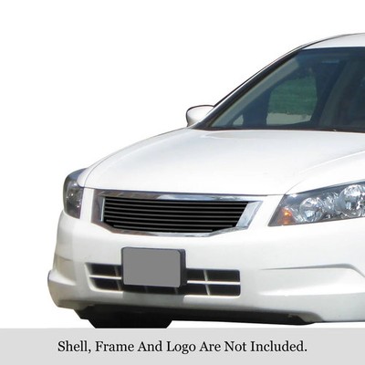 For Honda Accord 08-10 Black 8x6 mm Horizontal Billet Main & Bumper Grille Set