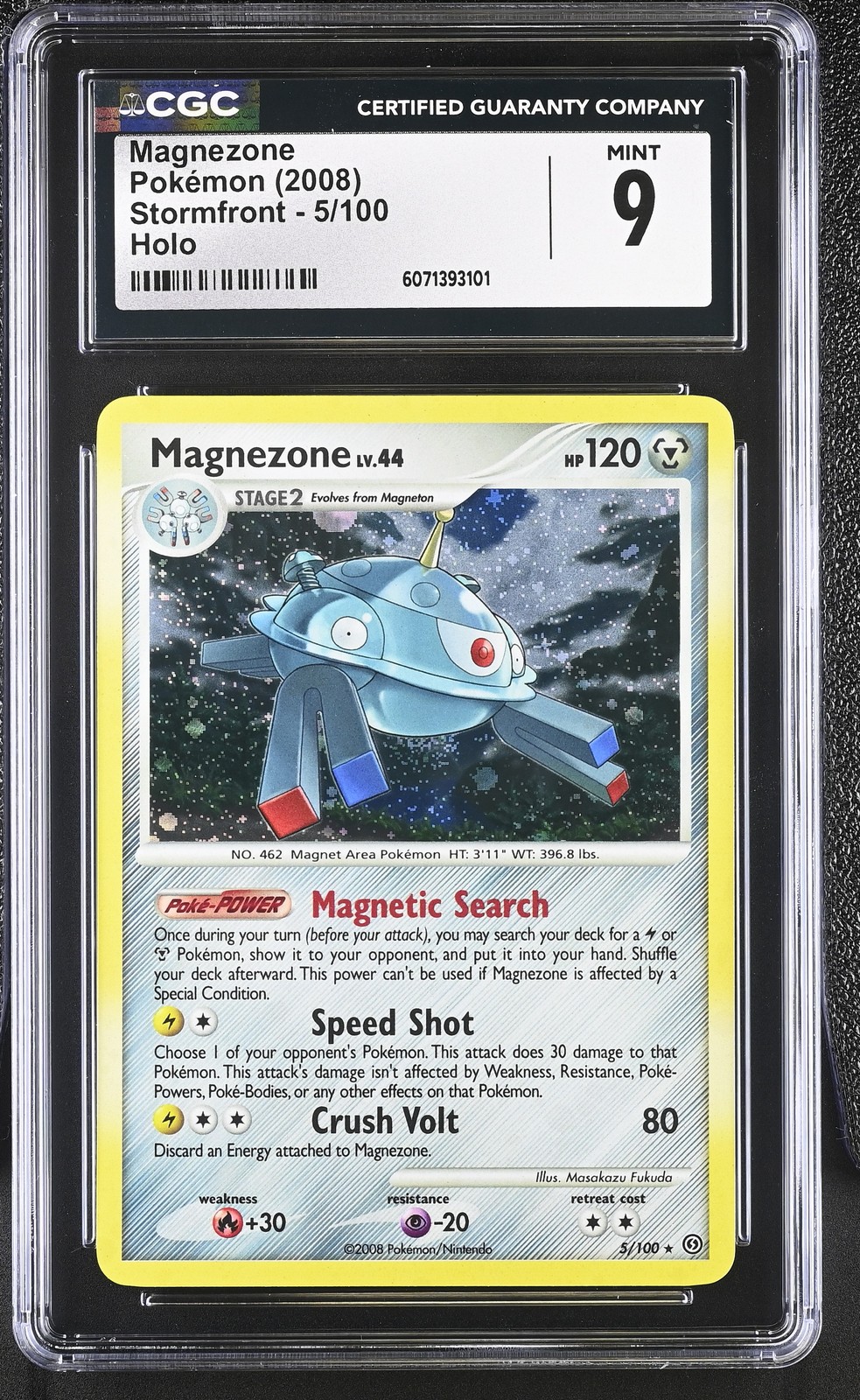 CGC 9 MINT Magnezone 2008 Stormfront 5/100 Holo Pokemon Card