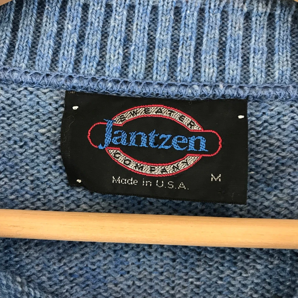 Suéter Jantzen Vintage Adulto M Azul Lana Tejido Años 80 Grueso Pullover Hombres Foto 3 de 4