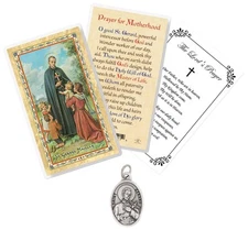 St Gerard Medal For Fertility - Laminated St Gerard Prayer Card The Lord's Pr...