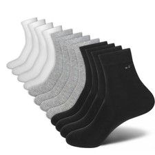 Men's 100 Cotton Crew Socks Cushioned Dress Casual Running Socks, Moisture