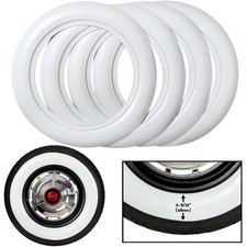 Omega 14 White Wall Tyre Insert Set 4x Portawalls Wide Profile For 14in Rims Omega 14 White Wall Tyre Insert Set 4x Portawalls Wide Profile For 14in Rims