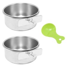 Bird Bowls for Cage, 3pcs Bird Food and Water Container Set with 1 Spoon