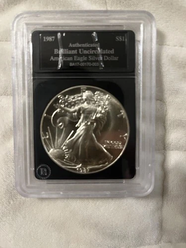 1987 American Eagle Silver Dollar Authenticated And Uncirculated