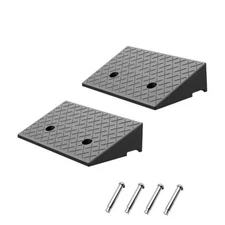 2 Pack 5'' Rise Rubber Curb Ramp Heavy Duty Loading Rubber Curb Ramps 3 5" H
