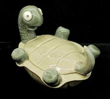 Vtg Signed Dorothy Kindell Ceramic Turtle Removable Shell Trinket Dish