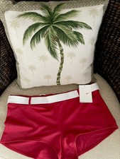 NIKE SWIM SHORTS BOTTOM, BELTED DETAIL, RED/ CARMEN, SIZE 14 NWT