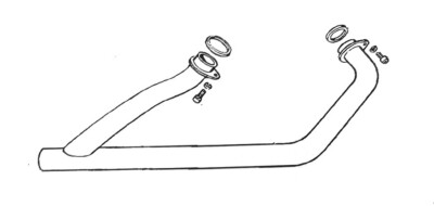 1971 1972 Harley Davidson Shovelhead 2:1 FX Exhaust Header Chrome