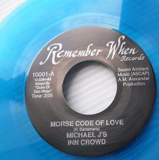 MICHAEL J's INN CROWD blue vinyl doowop 45 MORSE CODE OF LOVE SUNDAY KIND F1182