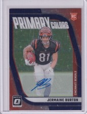 Jermaine Burton 2024 Panini Donruss Optic Purple Stars Prizm Rc Auto (23/25)
