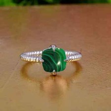 Green Malachite Ring  Handmade Ring  Sterling Silver 925-Gemstone Jewelry SB21