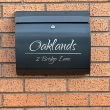 Toscana Personalised Letterbox, Post Box, Anthracite Grey