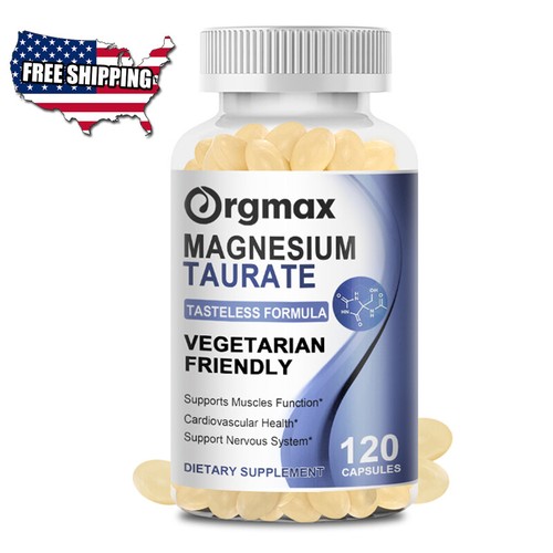 Orgmax Magnesium Taurate 700mg – 120 Softgels, Cardiovascular & Sleep Support, Gluten-Free