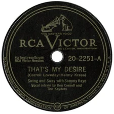 SAMMY KAYE That's My Desire (Original 1947 U.S. 10inch)