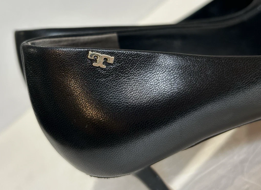Tory Burch decolte pelle tacco a punta donna 8 M nero tacco medio LEGGI