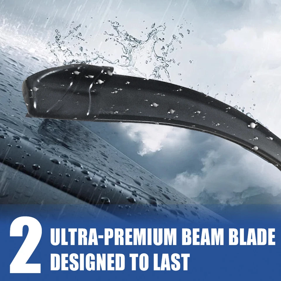 2pcs Front Windshield Wiper Blades J/U Hook For Ford E-150 Econoline 1994-1997 Foto 3 de 4