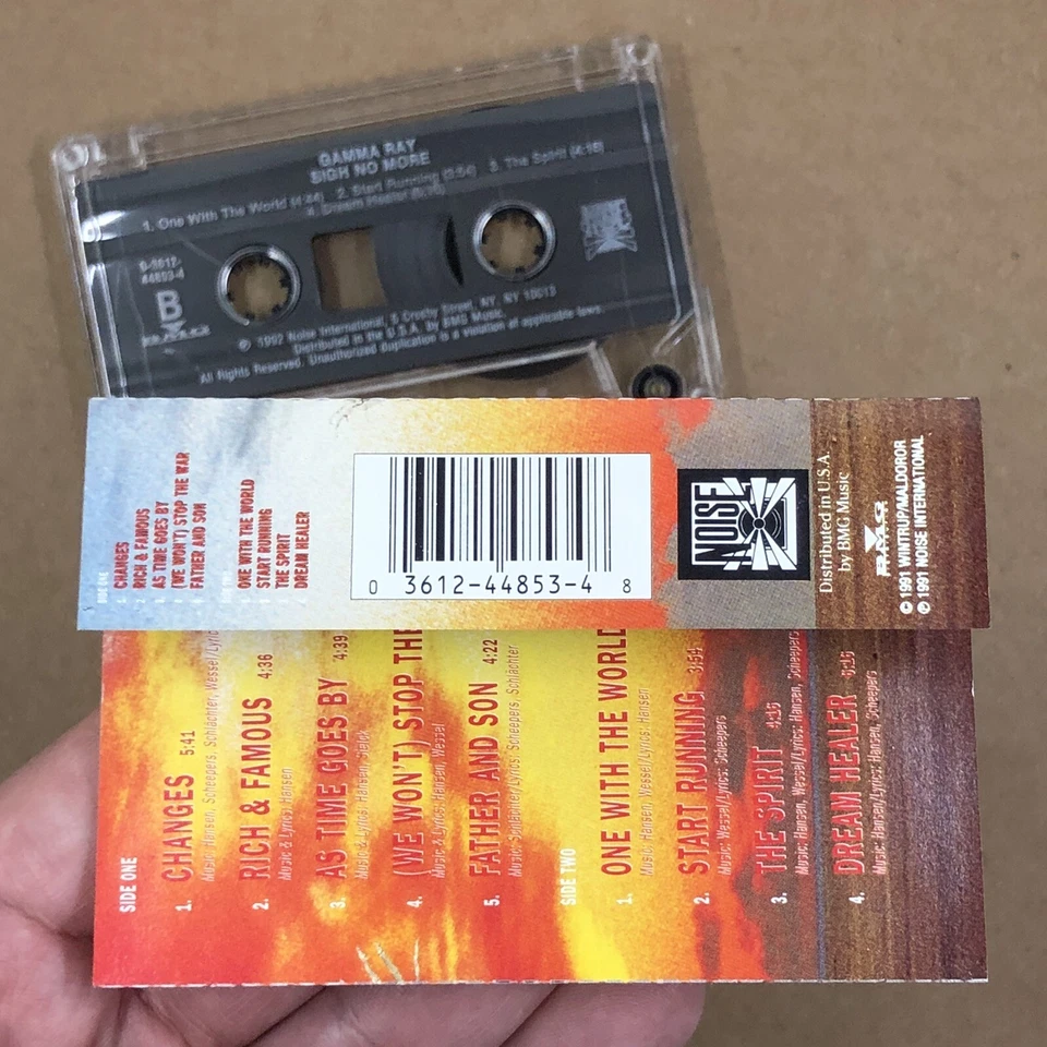 GAMMA RAY Cassette Tape 90s Metal SIGH NO MORE ORIGINAL USA RELEASE Foto 4 de 4