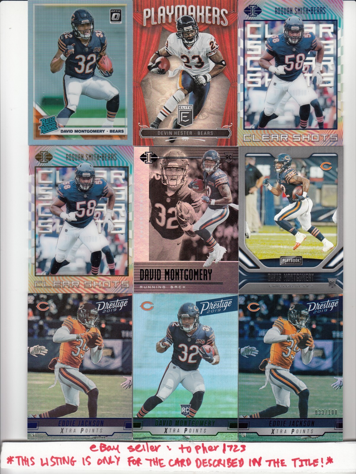 (MR) 2019 Panini Playbook Football DAVID MONTGOMERY RC #111 Bears