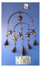 Pendente in metallo scacciaspiriti 6 stelle 5 campanelle, artigianato cinese