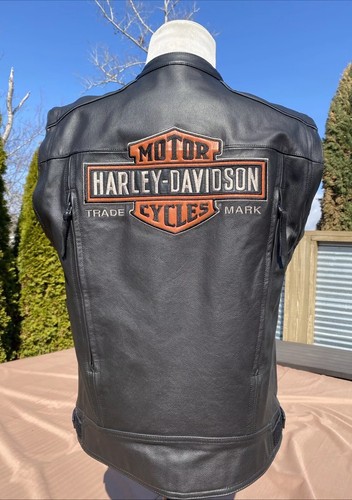 Harley Davidson Men BRAWLER Convertible Leather Jacket Vest Large 97146-10VM - Picture 3 of 12