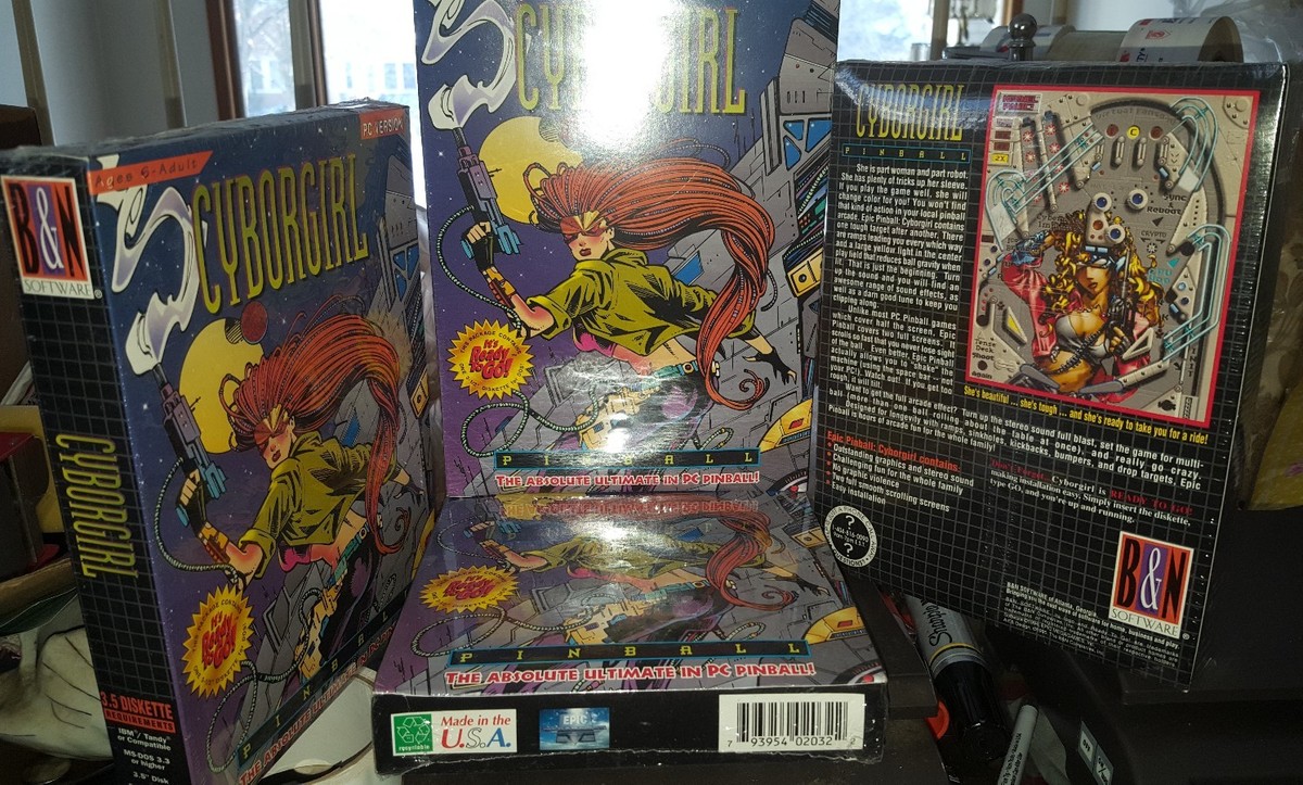 Vintage Cyborgirl PC Pinball Game 3.5 Disk 1994 B&N Software NW N BX IBM  LOT 605