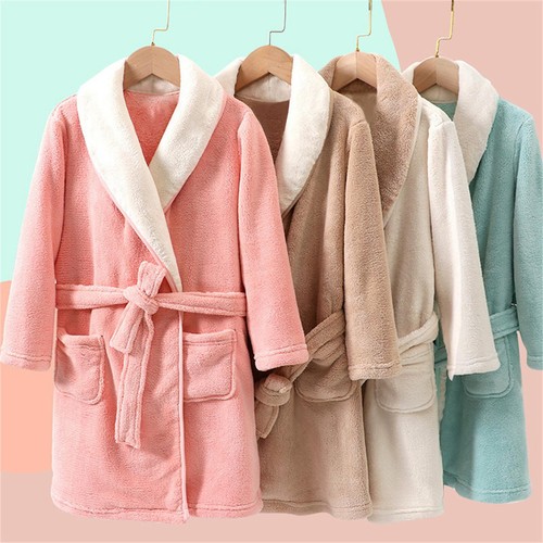 children-s-new-solid-color-flannel-nightgown-boys-girls-autumn-and
