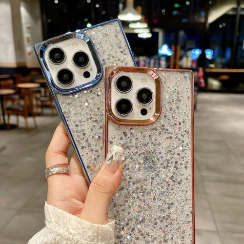 Bling Glitzer für iPhone 15 Pro Max 14 13 12 11 Beschichtung Hybrid TPU Hülle Cover - Bild 3 von 21