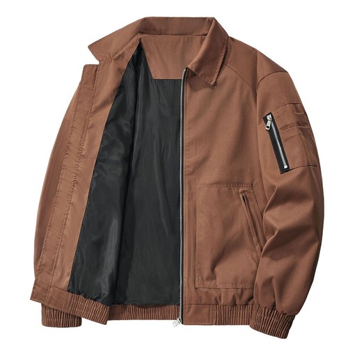 Chaqueta de béisbol de color liso para hombre al aire libre primavera/otoño piloto chaqueta de vuelo abrigo - Imagen 11 de 40