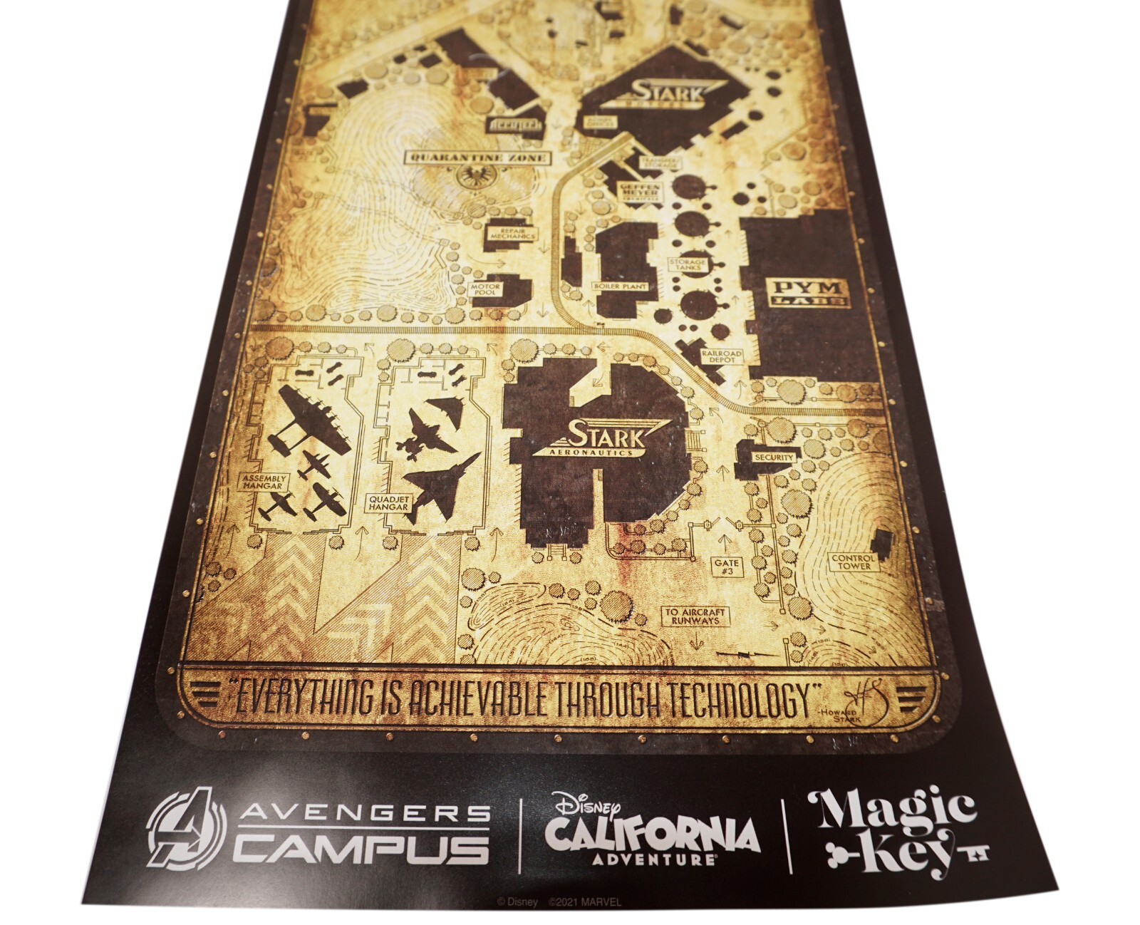 Marvel Address Map Marvel Avengers Stark Map 16x8 - Disneyland DCA Disney Magic Key Poster ...