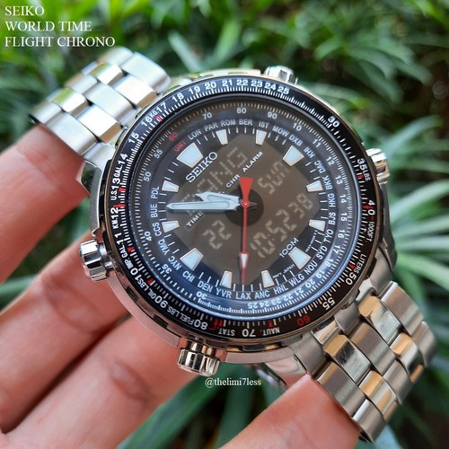 Seiko Ana Digi World Time Flight Chrono H023-00G0 Watch in Fine Condition |  eBay