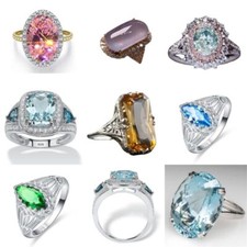 20Pcs Wholesale Lots Ring Diamond Setting Jewelry Zircon Crystal Ring Pearl