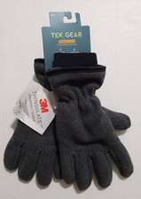 Tek Gear Warm Gear Microfleece Gloves Mens S/M 3M Thinsulate Gray Level 2 NWT