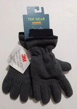 Tek Gear Warm Gear Microfleece Gloves Mens S/M 3M Thinsulate Gray Level 2 NWT