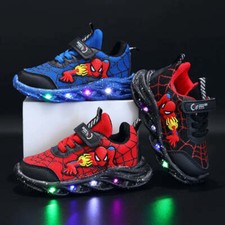 Boys Spiderman Mesh Breathable Sport Shoes Disney LED