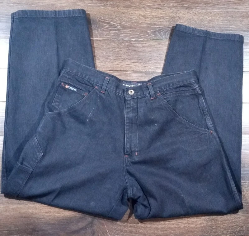Jeans vintage Dada Supreme Denim Charpentier Noir Coton Années 1990 34X32 Baggy Homme