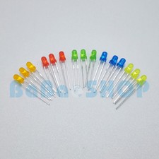 20 1000pcs 3mm Red Green Blue Yellow Orange Normal Brightness LED Assortment Kit