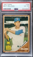 Billy Williams 1962 Topps PSA 4 All-Star Rookie Card Centered Beauty #288. rookie card picture