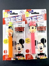 PEZ Dispenser Minnie Mouse Pink  Goofy Orange Green Hat OPEN BOX NO CANDY