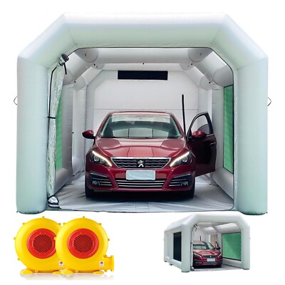 WARSUN Inflatable Spray Paint Booth 20x11.5x9Ft Car Painting Double Filters